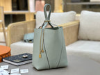 Chloe Spin Tote Bag Medium 27cm Light Blue Calfskin 272309