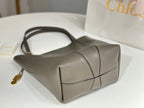 Chloe Spin Tote Bag Medium 27cm Grey Calfskin 272281