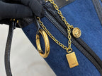 Chloe Spin Tote Bag Small 18cm Blue Denim Calfskin 272221