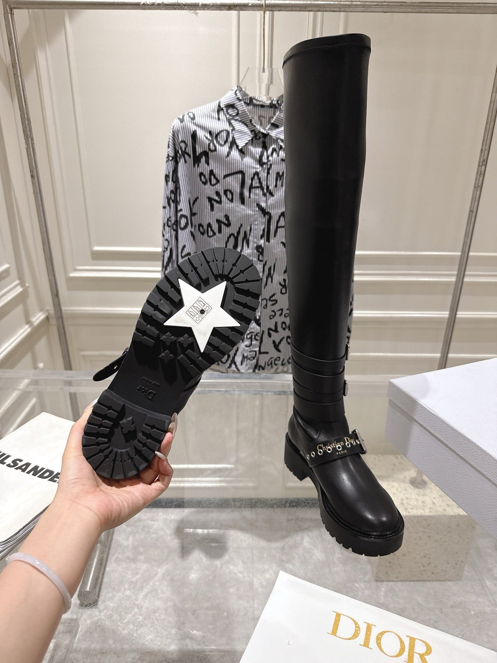 Dior 2025 Hight Boot Black Cowhide 565776