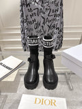 CD Short Stocking Riding Boots Black Cowhide 565789