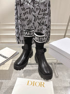 CD Short Stocking Riding Boots Black Cowhide 565789