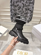 CD Short Stocking Riding Boots Black Cowhide 565789