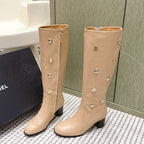 Chanel Riding Boots  Brown Lambskin 567793