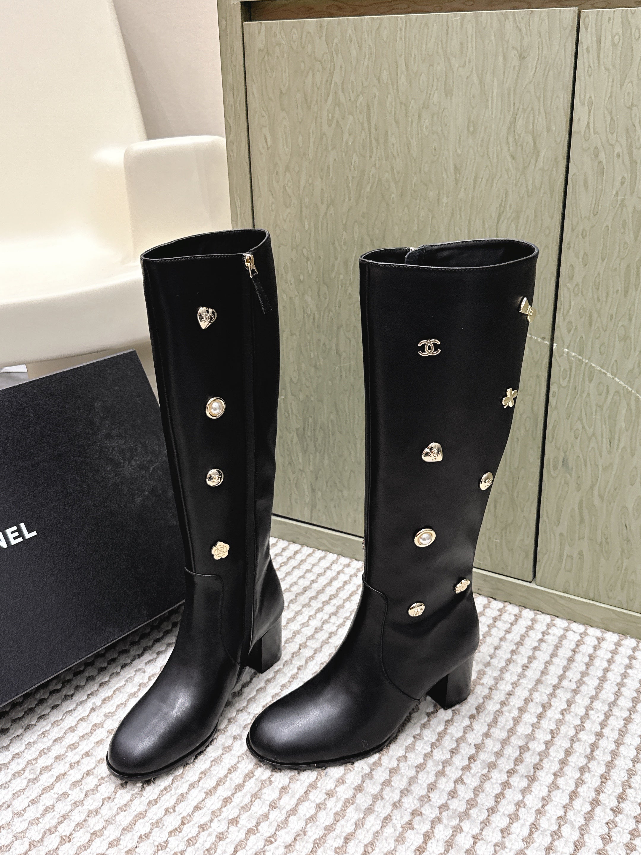 Chanel Riding Boots  Black Lambskin 567792