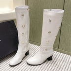 Chanel Riding Boots  White Lambskin 567791