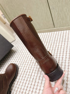 Chanel   Chelsea Boots Brown Calfskin 567775