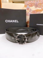 CC Silver Chain Buckle 40mm Black Lambskin 196576