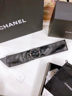 CC Silver Chain Buckle 40mm Black Lambskin 196576