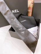 CC Silver Chain Buckle 40mm Black Lambskin 196576