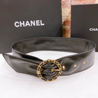CC Gold Chain Buckle 40mm Black Lambskin 196575