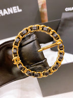 CC Gold Chain Buckle 40mm Black Lambskin 196575