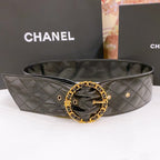 CC Gold Chain Buckle 40mm Black Lambskin 196574