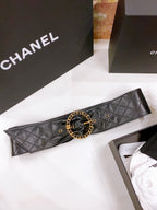CC Gold Chain Buckle 40mm Black Lambskin 196574