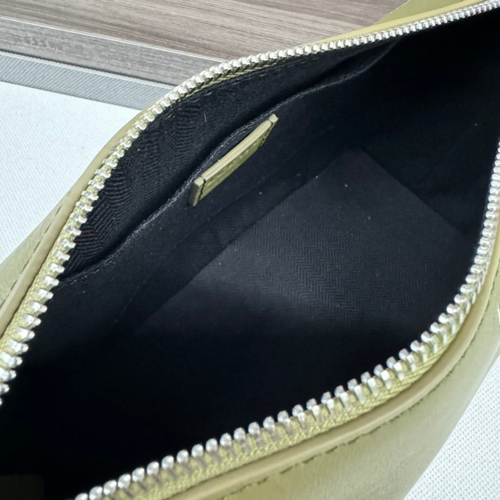 Loewe Puzzle Fold 22cm Handbag in Olive Green Glossy Calfskin 274165