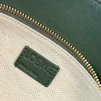 Loewe Puzzle Handbag 24 in Green mix Yellow Suede 274168