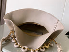 Loewe Ola Handbag Medium 26cm in Beige Silver Calfskin  274224