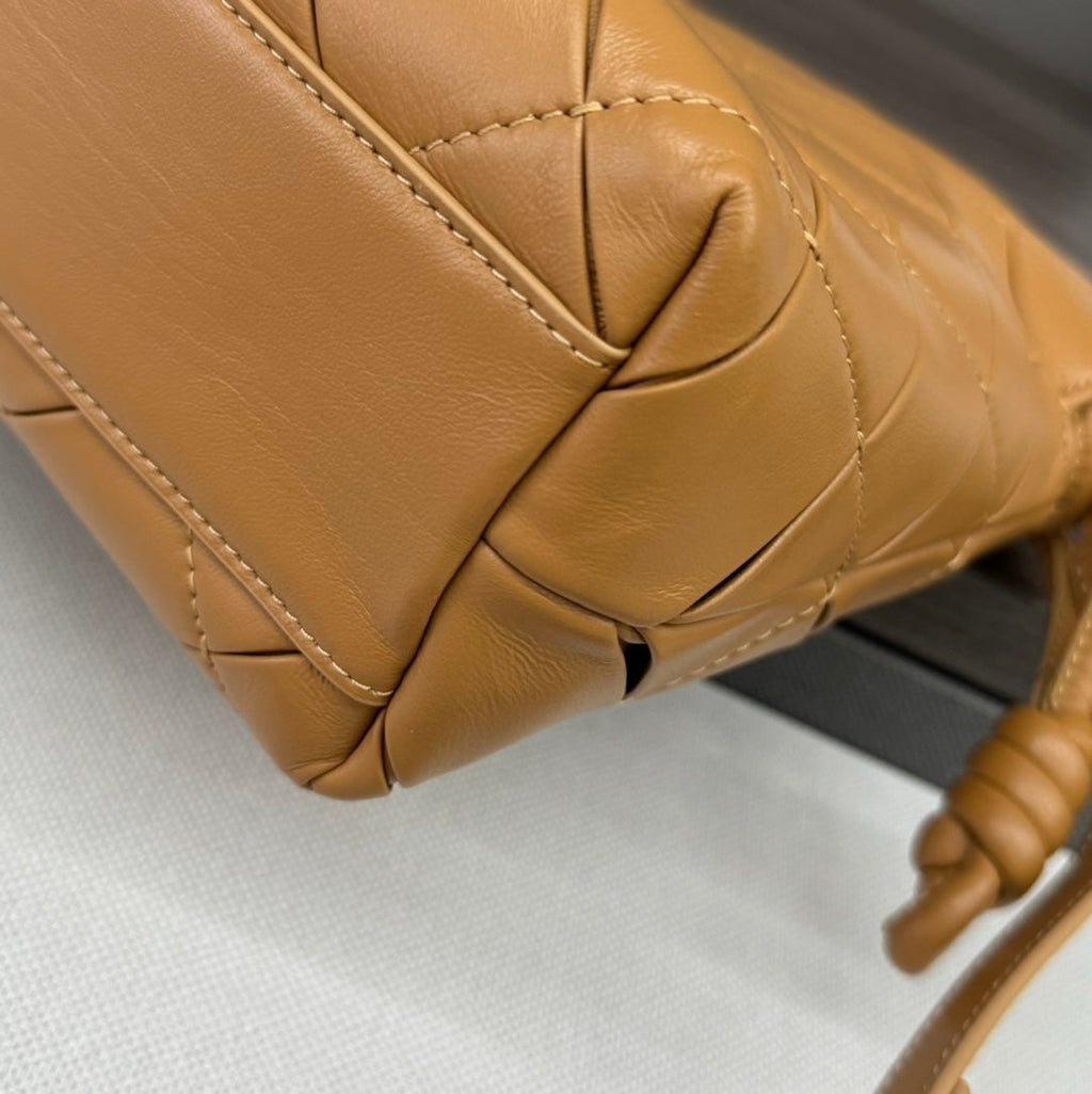 Loewe Flamenco Clutch Bag in Glossy Brown Lambskin 274261