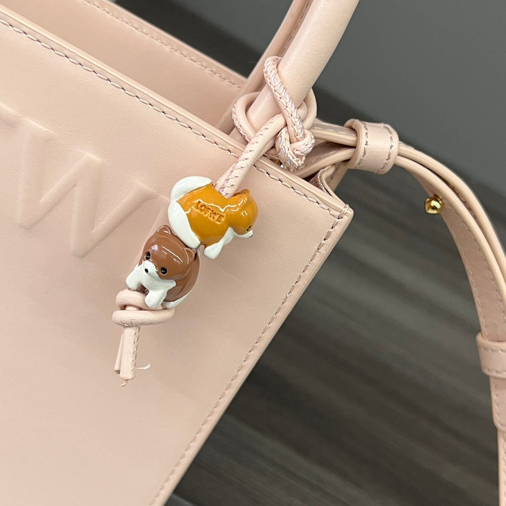 LOE Standard A5 Tote bag in Glossy Pink Calfskin 274267