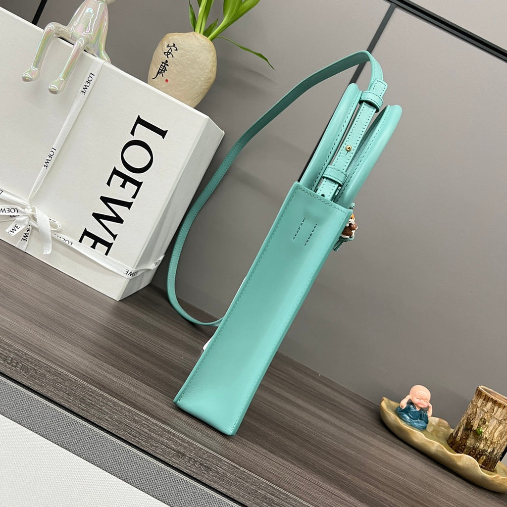 LOE Standard A5 Tote bag in Glossy Turquoise Calfskin 274269