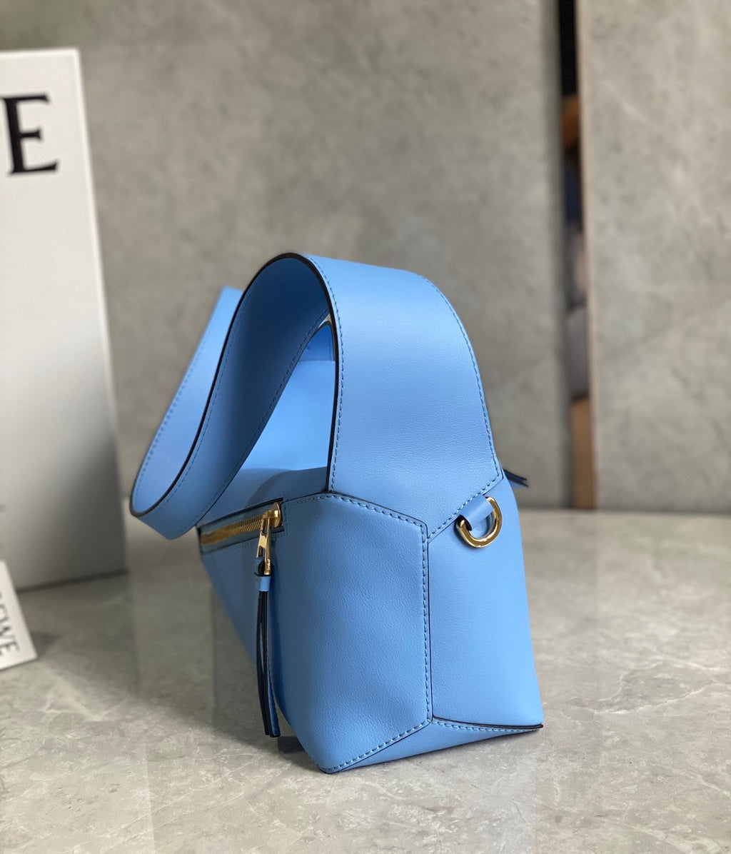 LOE Puzzle Hobo 29cm in Classic Blue Calfskin 274276