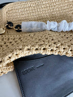 LOE Ola Bag 26 Yellow in Raffia and Calfskin 274681