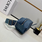 Loewe Classic 32cm Waist Bag Blue Calfskin Leather 274664