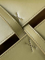 LOE 31 Medium Puzzle Fold Tote In Olive Mix Blue Glossy Cowhide 274311