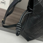Loewe Flamenco Clutch Bag in Glossy Black Lambskin 274259