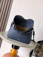 Loewe Ola Handbag Medium 26cm in Blue Silver Calfskin Leather 274228