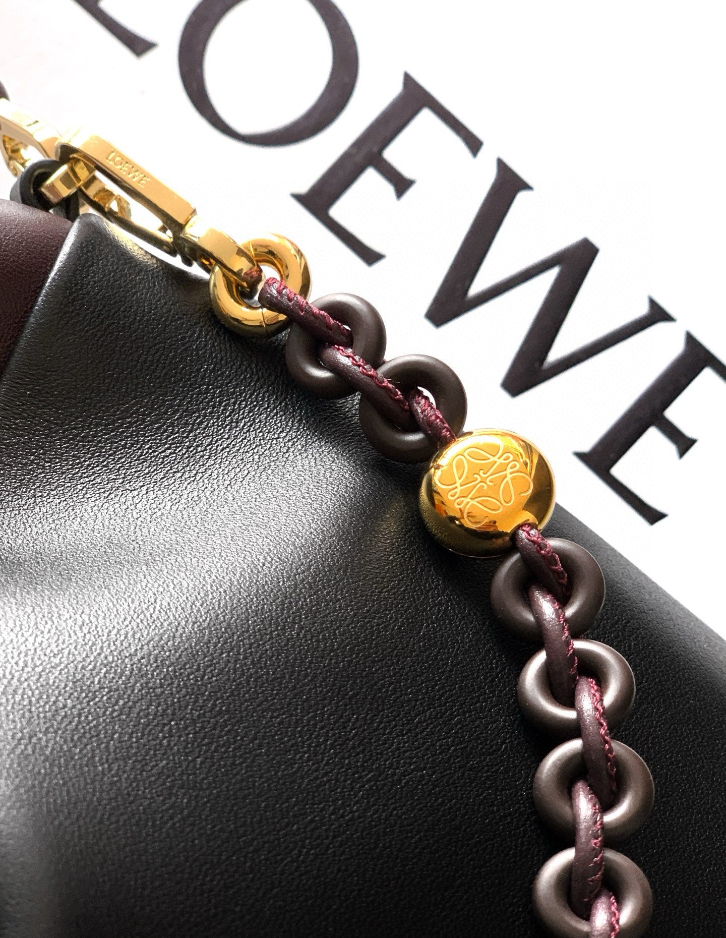 Loewe Flamenco Tote Bag 38 in Burgundy Red Lamskin 274218