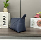 Loewe Puzzle Fold 22cm Handbag in Navy Blue Glossy Calfskin 274162