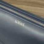 Loewe Puzzle Fold 22cm Handbag in Navy Blue Glossy Calfskin 274162