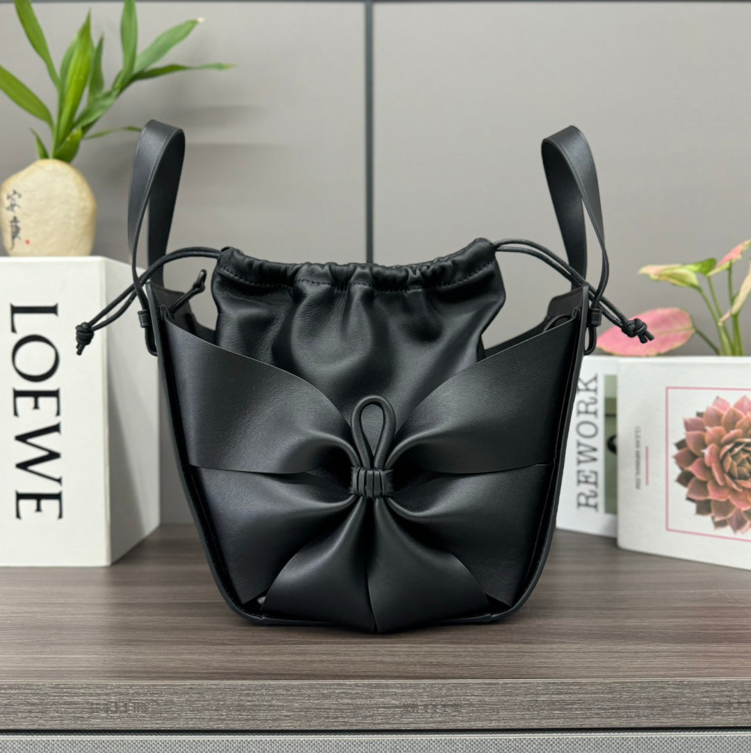 Loewe Hammock Compact 17 Handbag in Black Calfskin 274137