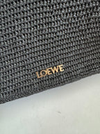 LOE Ola Bag 26 Black in Raffia and Calfskin 274683