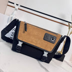 Loewe Medium Flex bag in Black mix Brown Suede/Canvas 274484