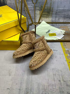 Fendi Laster Hot-Selling Snow Boots Brown  Suede 575435