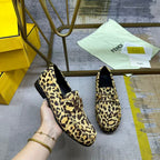 Fendi Latest Round-Toe Loafer Brown Lambskin 575413