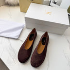 The Row 2026 Early Spring Mary Jane Flat Dark Brown Sheepskin 576848