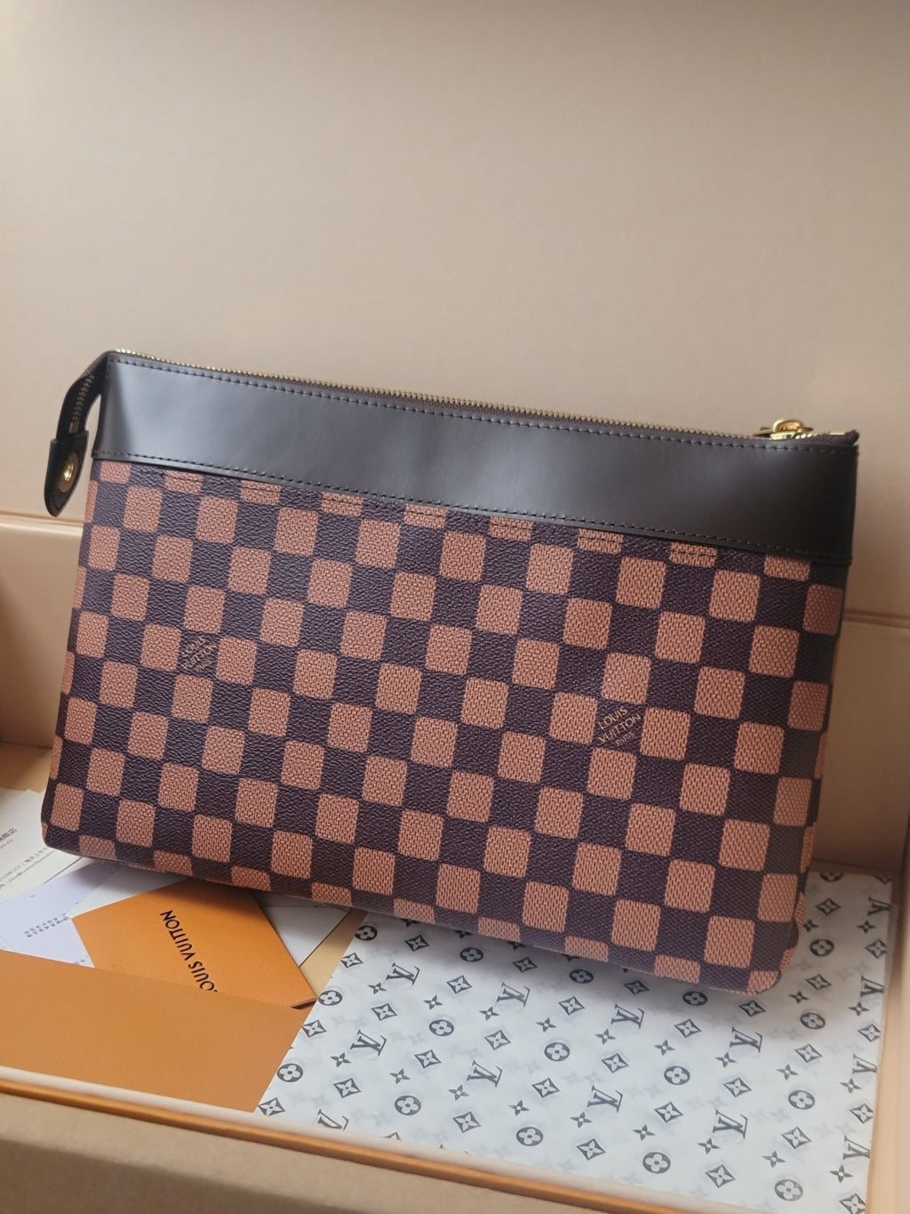 LV Doll Collaboration Handbag Brown PVC Fabric with Leather 274750