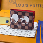 LV Collaboration Short Wallet  Brown PVC Fabric with Leather 274752