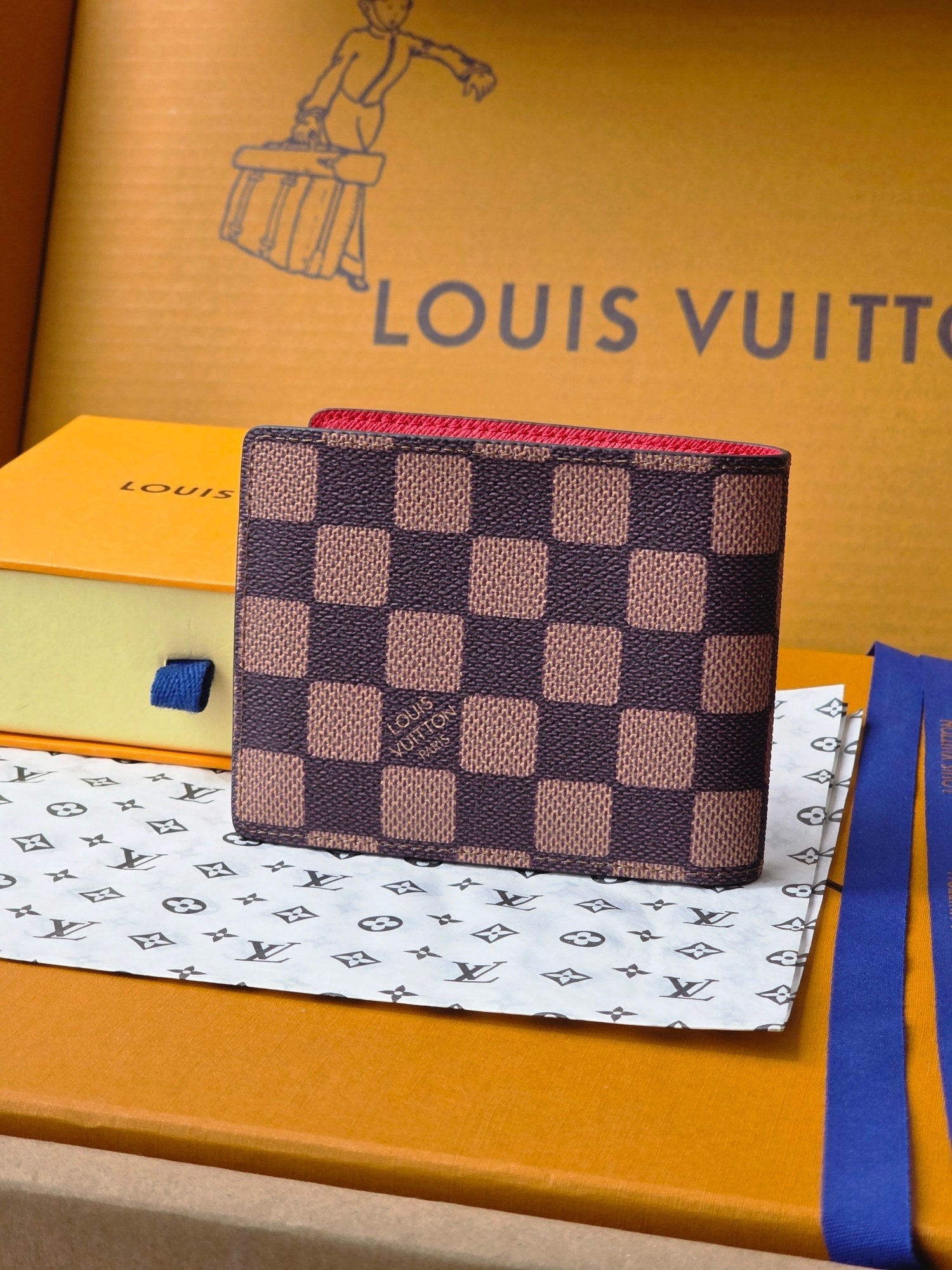 LV Collaboration Short Wallet  Brown PVC Fabric with Leather 274752