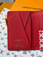 LV Collaboration Pocket Wallet Card Holder Brown PVC Fabric with Leather 274754
