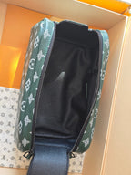 LV Cosmetic Bag 24 Dark Green Monogram Canvas Cowhide 274808