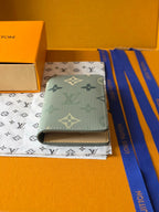 Lv Card Holder 11 Camouflage Green PVC Fabric with Leather 274819