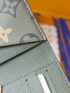 Lv Card Holder 11 Camouflage Green PVC Fabric with Leather 274819