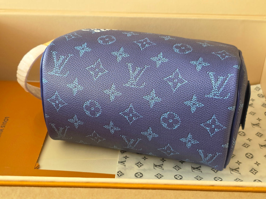 LV Dopp Kit Toilet Pouch Royal Blue Monogram Canvas 274854
