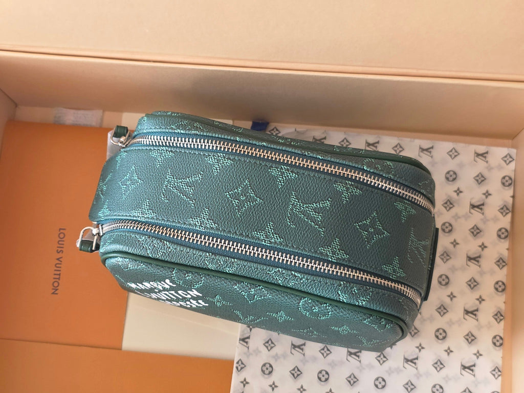 LV Dopp Kit Toilet Pouch Dark Green Monogram Canvas 274856