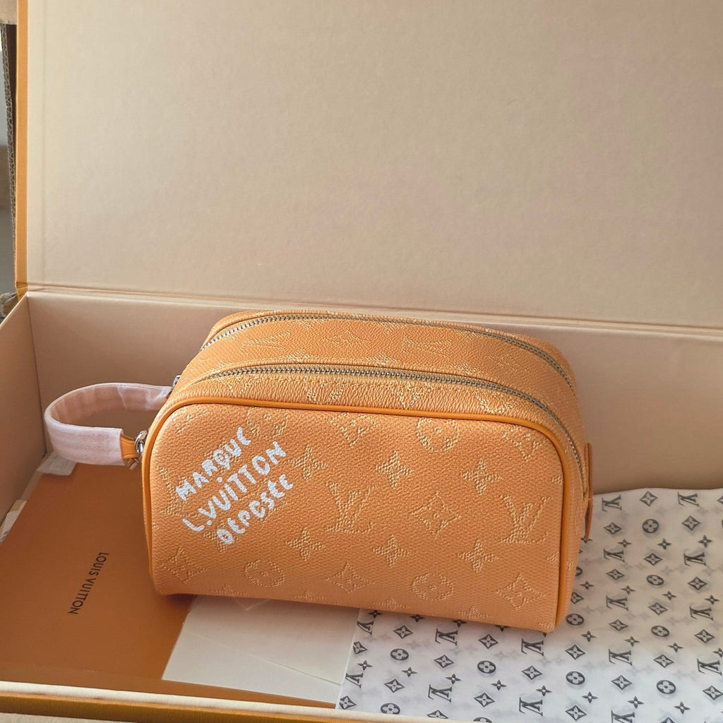 LV Dopp Kit Toilet Pouch Yellow Monogram Canvas 274859