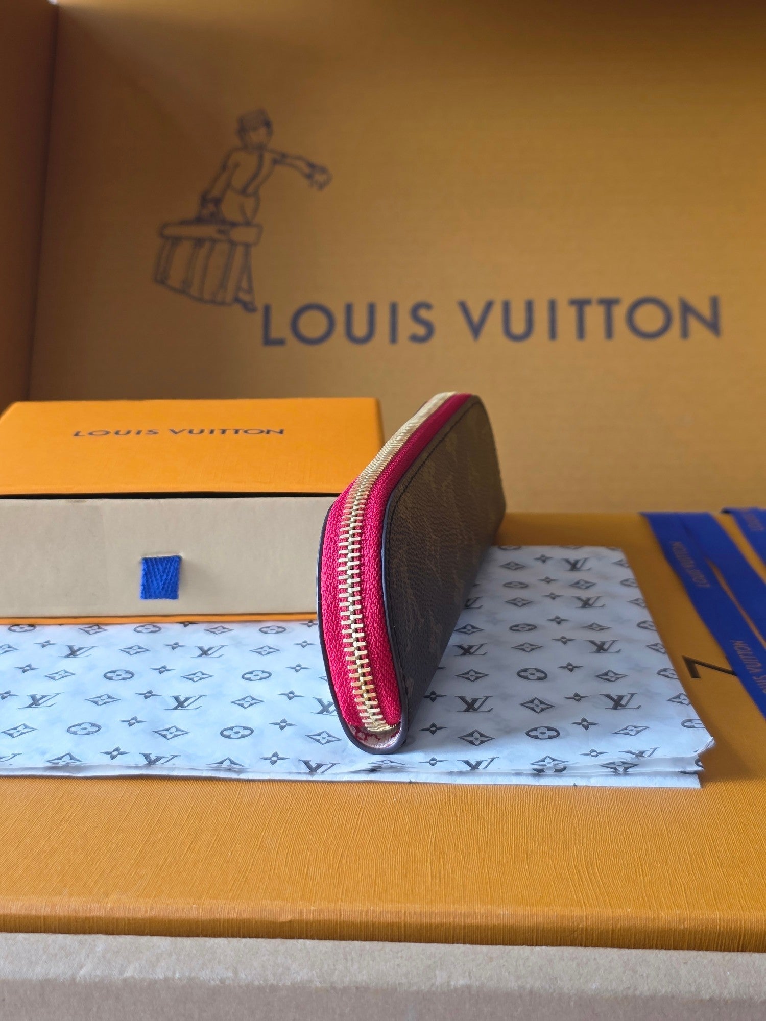 LV Christmas Edition Cat Pencil Case Brown Canvas 274994